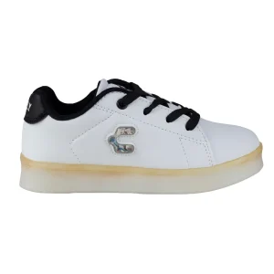Tenis Choclo Casual con Luces Para Niño Charly Kids 1098389 Blanco Negro