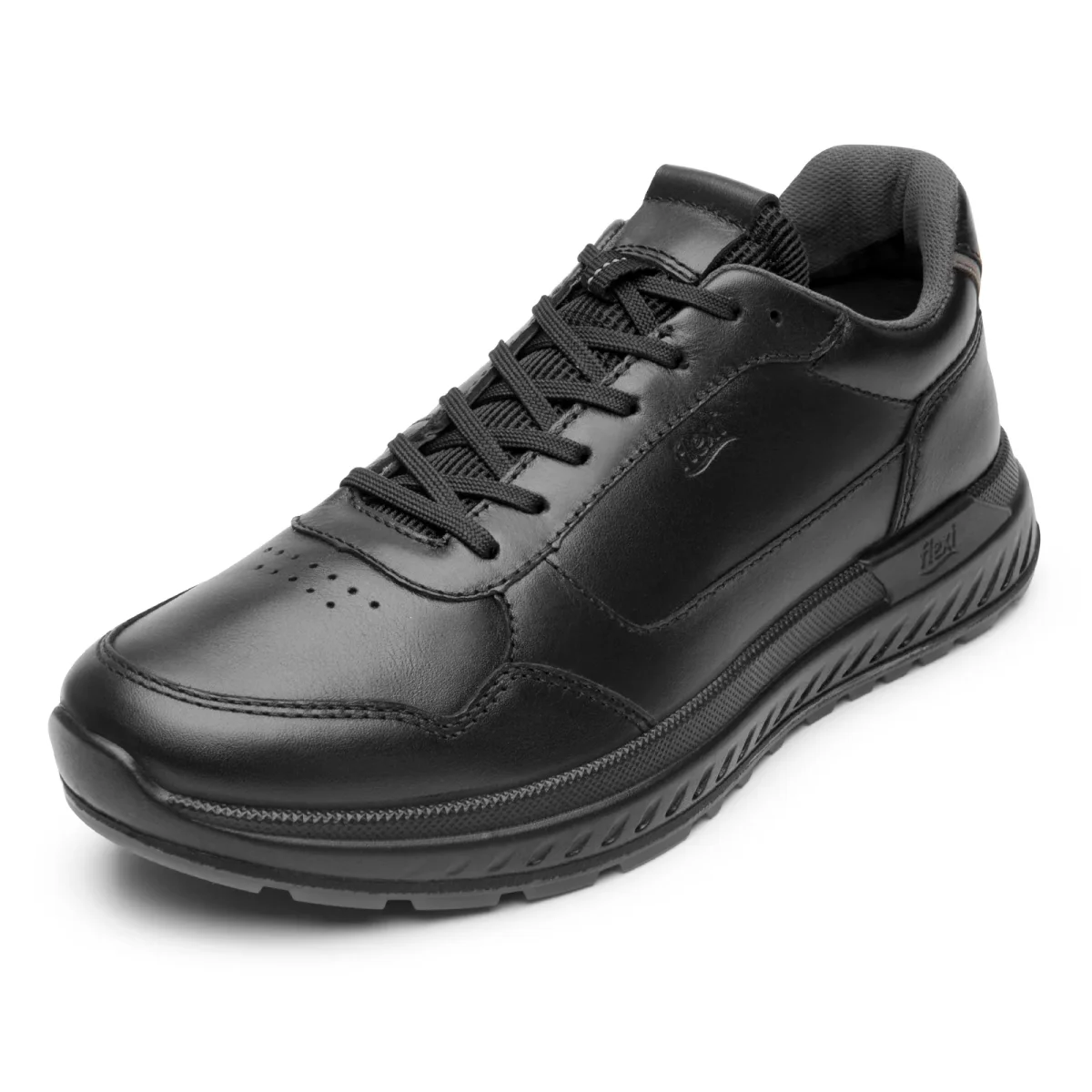 Tenis Sneaker Confort de Piel Para Caballero Flexi 403019 Negro - Imagen 3