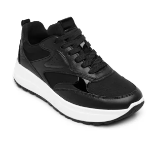 Tenis Casual Cómodos Para Dama Flexi 117210 Negro