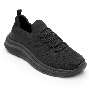 Tenis Sneaker Tejido Confort Para Dama Flexi 141202 Negro