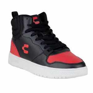 Tenis Confort Deportivos Para Hombre Charly 1038120 Negro Rojo