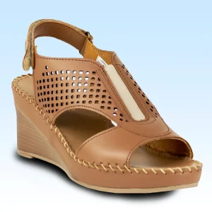 Sandalia Tacón Plataforma Casual Para Dama Lobo Solo 2357 Avellana