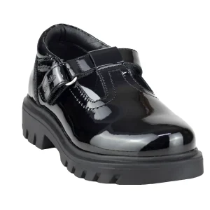 Zapato Chunky Escolar Para Niña Chabelo C231-B Charol Negro 18-21