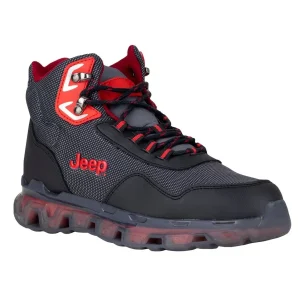 Bota Camping Caballero Jeep Waterproof 50000-70 Negro Rojo