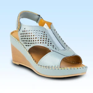 Sandalia Tacón Plataforma Casual Para Dama Lobo Solo 2357 Cielo