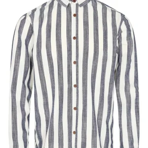 Camisa Anerkjendt Akleif Stripe Dark Navy