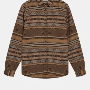Camisa Anerkjendt Aklouis Jacquard Shirt Chocolate Brown