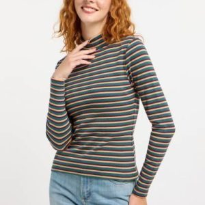 Camiseta Ragwear Janelle Long Stripes Ocean Green