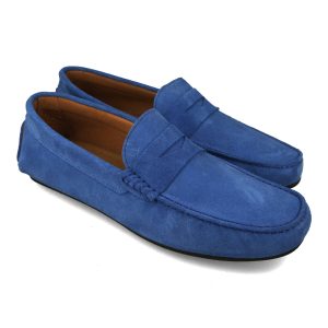 Mocasines hombre azulón serraje con antifaz