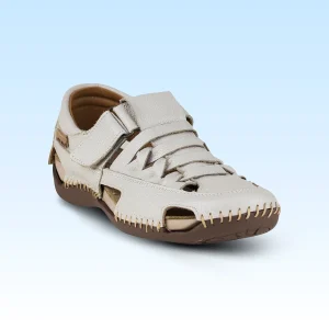 Sandalia Confort Para Dama Lobo Solo 1946 Marfil