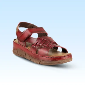 Sandalia Con Plataforma Para Dama Lobo Solo 1710 Rojo