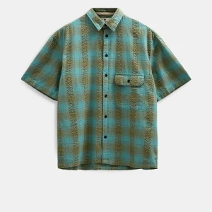 Camisa Anerkjendt Akotto Seersucker Teal