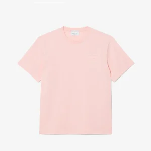 LACOSTE T-SHIRTS CREWNECK RELIEVE PINK TH0753-ADY