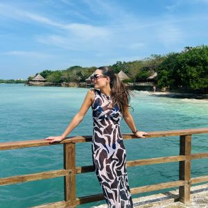 Vestido Paulina - Negro&Beige