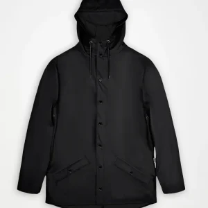 Chaqueta Rains Jacket W3 Impermeable Negra - Diseño Minimalista